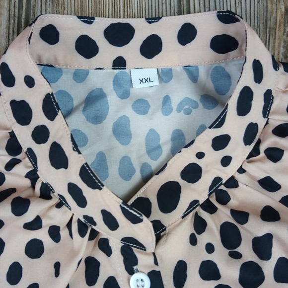 Silky Pattern Print Button Down Front Blouse Top - Picture 4 of 11